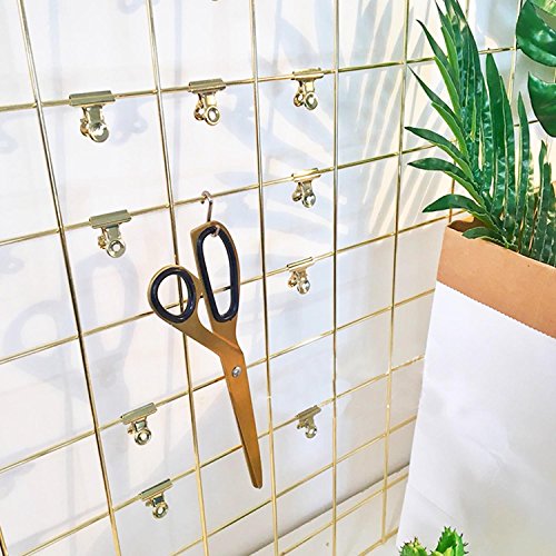 ESFUN 30 Pack Small Bulldog Clips Hinge Clip 1 Inch Metal Binder Clips File Paper Money Clamps for Tags Bags, Shops, Office and Home Kitchen(Light Gold,22mm)