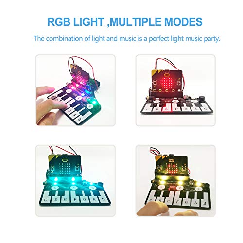 Yahboom Micro:bit Expansion Board Piano Development Board for BBC Microbit, Compatible with Building Blocks Music Expansion Board BBC Accessories for Kids Learning Code Toys (Without Micro:bit)