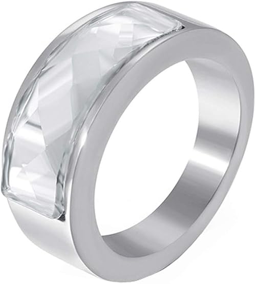 Bague Homme En Acier Avec CZ (Diamant Simulé) - Tailles 52 & 55 - Neuf Avec Étiquette