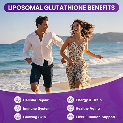 MEGNETA Liposomal Glutathione Supplement – 500mg Glutathione with PQQ, CoQ10 & Vitamin C – High Absorption Antioxidant for Immune & Energy Support – Grape Flavor, 30 Pouch