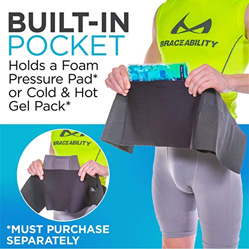BraceAbility Elastic & Neoprene Compression Back Brace Lumbar, Waist