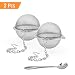 2Pcs Mesh Tea Ball + 1Pc Tea Scoop, Luxsego Stainless Steel Tea Filter, Premium Tea Infuser Strainers, Tea Interval Diffuser