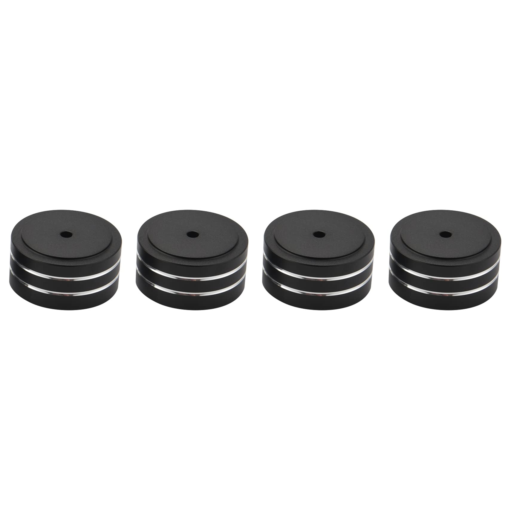 Hacbop 365519 4Pcs 40X20Mm Aluminum HiFi AMP Speaker Isolation Stand Turntable DAC Feet Pad,Black
