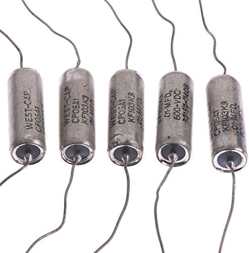 5pcs NOS West Cap Paper in Oil (PIO) NOS capacitor 0.01uf (10nf) / 600VDC ,DSA900-74-M-ET13