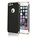 iPhone 7 Plus Case, VANSIN 3 in 1 Ultra Thin and Slim Hard Case Coated Non Slip Matte Surface with Electroplate Frame for Apple iPhone 7 Plus (5.5')(2016) -- (Black & Gold)