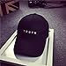 Baomabao Cotton Baseball Cap Boys Girls Snapback Hip Hop Flat Hat (Black)