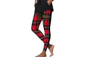 Womens Christmas Leggings High Waisted Plaid Snowflake Printed Yoga Pants 2025 Workout Butt Lift Leggings for Winter