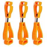 RK Safety RKGC Breakaway Glove Grabber, Glove Clip, 5-Inch Long (Qty: 3, Orange)