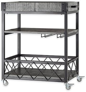 Verona Home Parkway Bar Cart in Grey