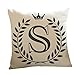 Usstore 1PC Decorative Pillowcases Letters Pattern Print Waist Throw Pillow Cover Cafe Home Decoration for Living Sofas Beds Room (S)