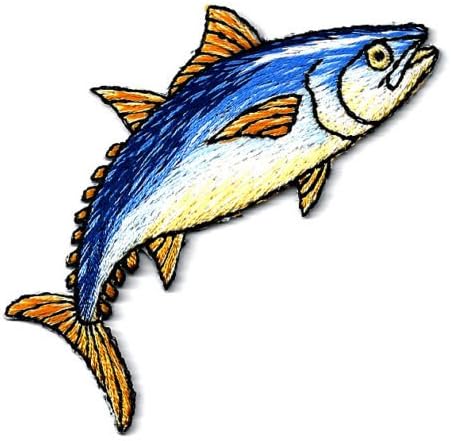 DKAORU TUNA FISH FULLY EMBROIDERED IRON ON PATCH - RIGHT Happy crafting