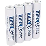 ANSMANN maxE PRO AAA Rechargeable Batteries 800mAh Low Self-Discharge (LSD) AAA Battery pre-charged for remote, controller, flashlight etc. (4-Pack) + Battery Box