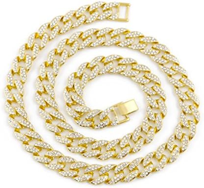 WYTong Hip-hop Style Long Crystal Necklace Alloy Chain Necklace Jewelry for Men Women