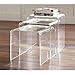 HOMCOM Modern Retro Clear Acrylic 3 Piece Stackable Nesting Accent Side End Tables