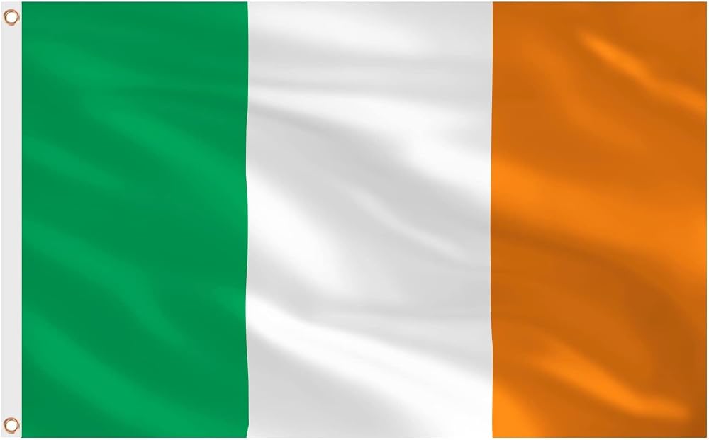 AhfuLife Irish Flag 5ft x 3ft Double Sided with Brass Eyelets Outdoor Flag
