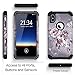 Hocase for iPhone Xs Max Case, Heavy Duty Shockproof Protection Soft Silicone Rubber Bumper + Hard Plastic Hybrid Protective Case for iPhone Xs Max (6.5-inch Display) 2018 - Light Purple Flowers