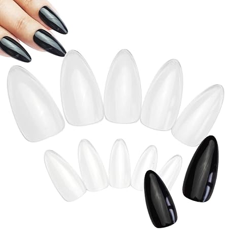 Amazon ネイルチップ クリア アーモンド 10サイズ 600枚 An79 ネイルマップ オーバル スキニーオーバル ポイント クリアチップ フルカバー プレーン 練習用 サンプル 付け爪 カラーチャート ネイルマップ ネイルチップ 通販