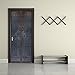 Fymural 3D Door Wall Mural Wallpaper Stickers-Old Wooden Door Self-Adhesive Vinyl Removable Art Door Decals 30.3x78.7
