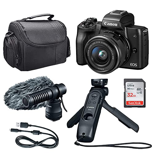 Canon EOS M50 Mark II Content Creator Kit, Mirrorless 4K Vlogging