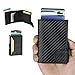 Tarasun RFID Blocking Credit Card Holder for Men, Carbon Fiber PU Leather, Pop-Up Card Holder, Slim, Compact, Minimalist Wallet, Lightweight Aluminum/Metal Card Case, for Front Pocket, Hold 9 Cards