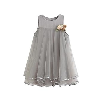Kleider Mädchen, GJKK Kleinkind Mädchen Chiffon Kleider Ärmellos Rundhals Drape Kleid Hochzeit Party Prinzessin Kleid A-Linie