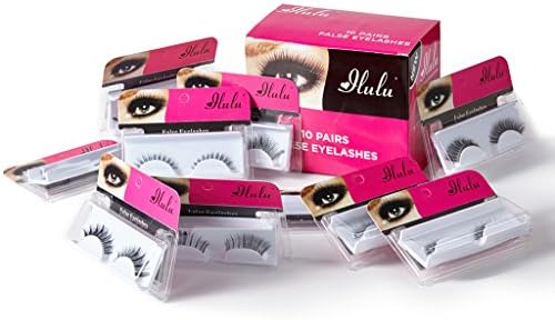 iLuLu Natural looking Reusable Fake Eyelashes, 10 Pairs 10 Styles False Eyelashes