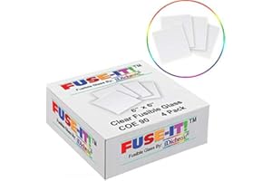 iDichroic 6 inch Fusible Clear Glass Squares COE 90-4 Pack