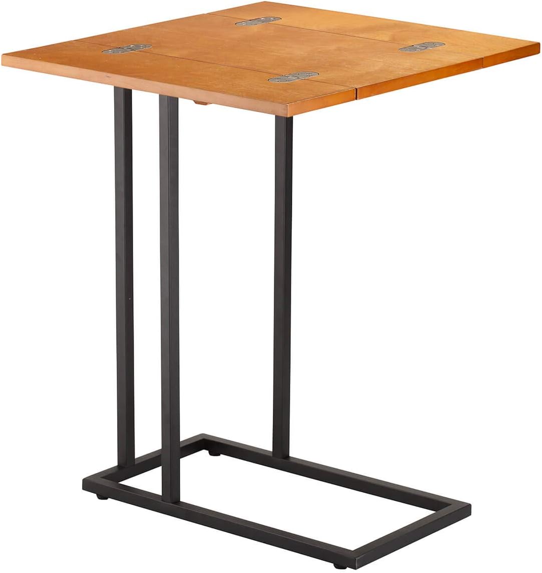 Amazon Com Oakridge Foldable Side Table C Shape Base Honey 18 L X 10 W X 24 H Furniture Decor