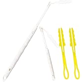 Replacement Handles Compatible with Swiffer Duster Refill, Duster Extended Handle for Swiffer,Foldable &amp; Extendable Dust Handle Only(White 3pcs)