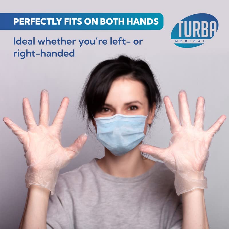 TURBA Clear LatexFree Disposable Gloves 100 Ct. SingleUse Powder