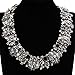 Jerollin Vintage Gold Tone Chain Multi-Color Glass Crystal Collar Choker Statement Bib Necklace