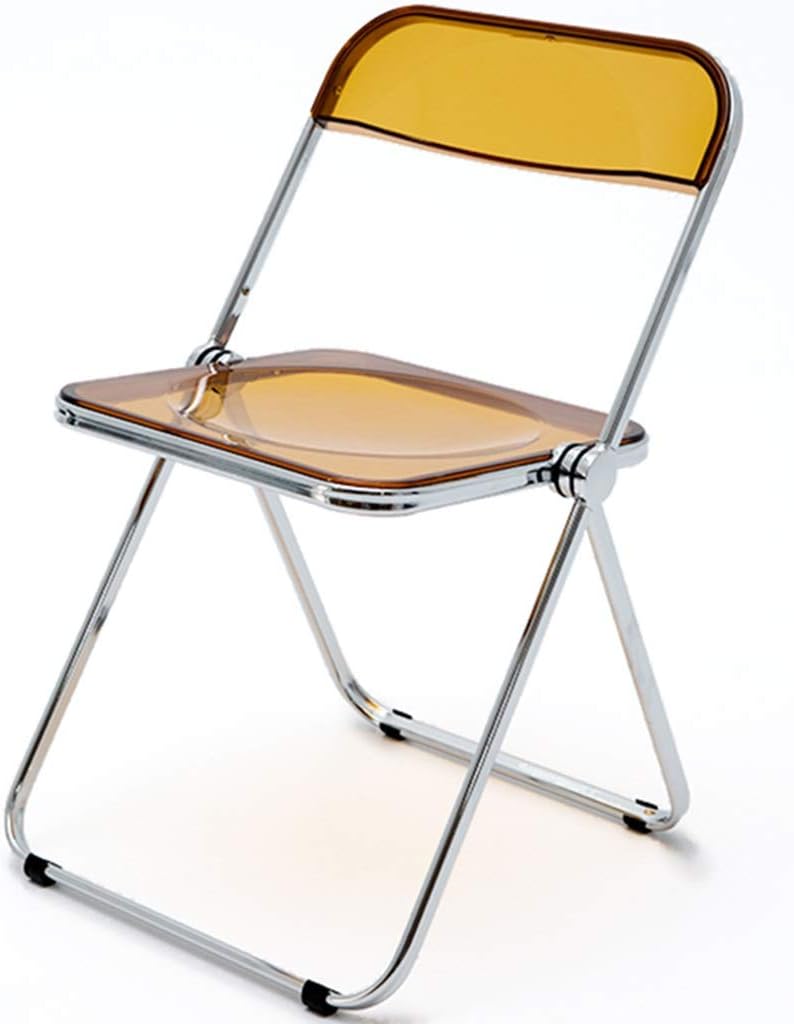Priority Culture Folding Chair Office,Nordic Transparent Dining Chair, Modern and Simple Creative Backrest Chair, Home Fashionable Acrylic Chair, Portable Hospitality Stool
