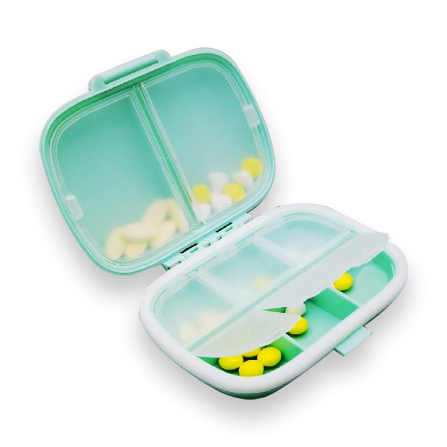 WUBAYI Travel Pill Box Organiser - Investment Pocket Pill Containers, 8 Compartment Pill Boxes, Portable Pill Case, Vitamin Travel Case Pill Holder - Airtight & Moistureproof