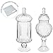 MyGift Set of 2 Clear Glass Ribbed Apothecary Jars/Kitchen Food Storage Jars/Candy Buffet Canisters w/Lids