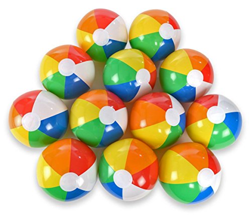 Acmer 12PCS Beach ball,Beach toy ball,Paddling ball,Water ball for children,Inflatable Beach Ball,Beach Pool Party Toys,Small size, easy to carry.