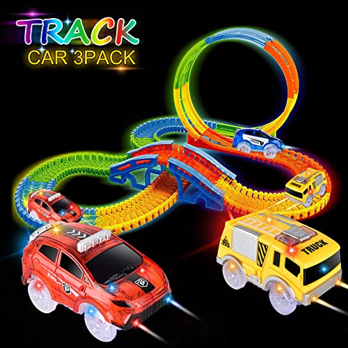 Track Cars Replacement Only Light Up Toy Cars with Flashing LED