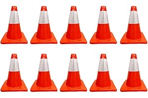 Berry 12" PVC Traffic Cone | Flexible Orange Safety Cone | 30CM Durable Road Cone for Parking, Driveways, Sports Training, Sc