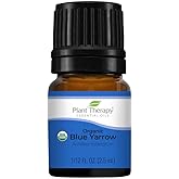 Plant Therapy Organic Blue Yarrow Essential Oil 2.5 ml (1/12 oz) 100% Pure, Undiluted, Soothing Essential Oil for Aromatherapy, Irritated Skin, and Sore Muscles