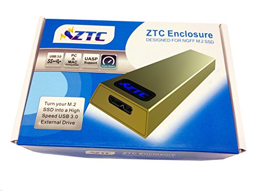 ZTC Thunder Enclosure NGFF M.2 SSD to USB 3.0 Adapter. Support UASP SuperSpeed 6Gb/s 520MB/s (Gold)