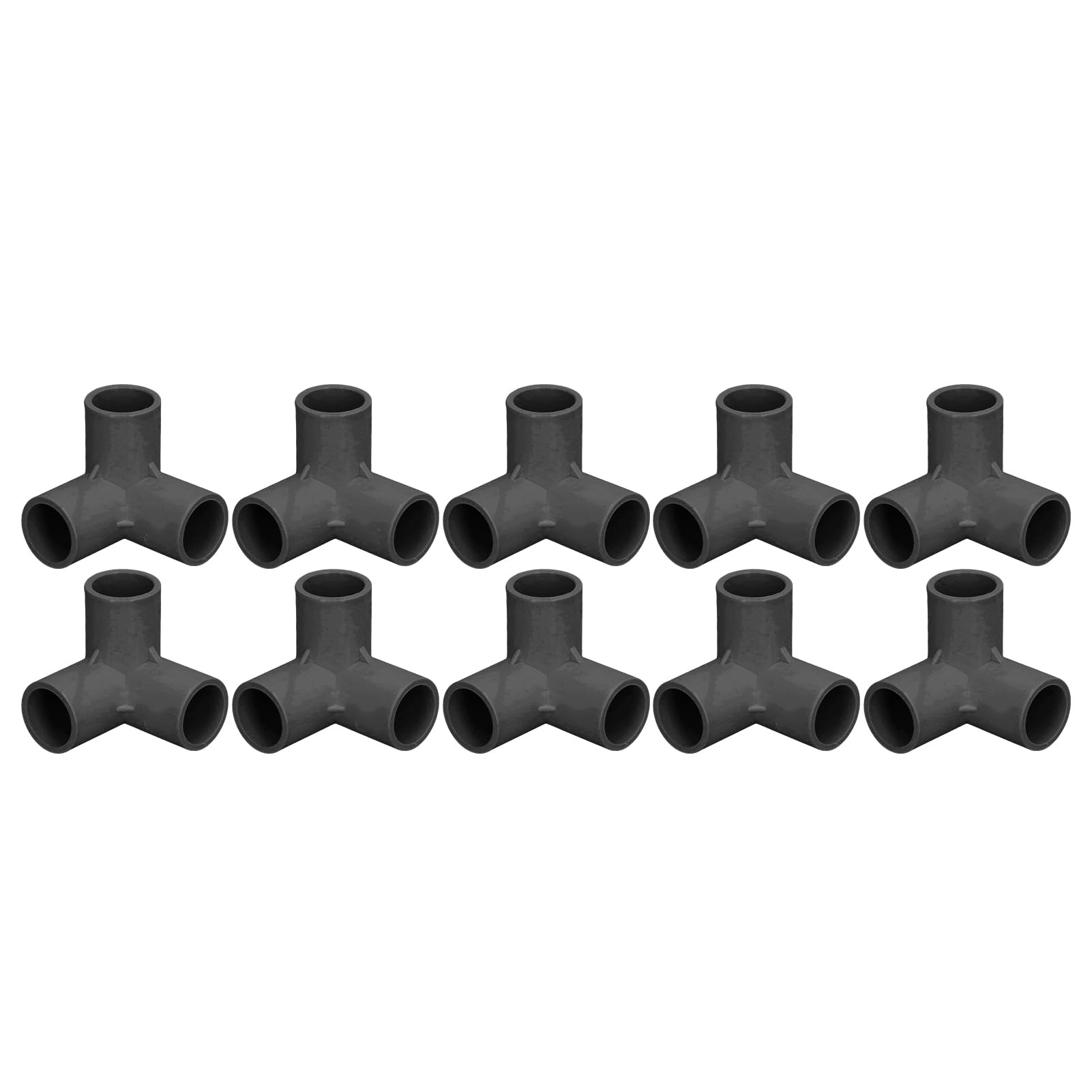 10PCS 3 Way PVC Pipe Fittings Plastic Tee Elbow Connector 25mm Inner Diameter Right Angle Corner Joints for Water Pipes Black