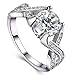FENDINA Jewelry Womens Luxurious 18K White Gold Plated Cubic Zirconia Infinity Love Solitaire Promise Eternity Ring Engagement Wedding Anniversary Band Her