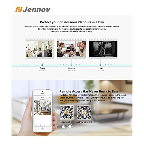 Jennov Security Camera System Wireless, 8 Channel CCTV Wireless Security IP Camera NVR System With 1080P 12" LCD HD Monitor Bullet Wifi Cameras Home Outdoor Day Night Vision Video Surveillance Kit