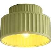 Magiroz Mid Century Semi Flush Mount Ceiling Light Modern Green Hallway Light Fixture Nordic Resin Vintage Round Close to Cei