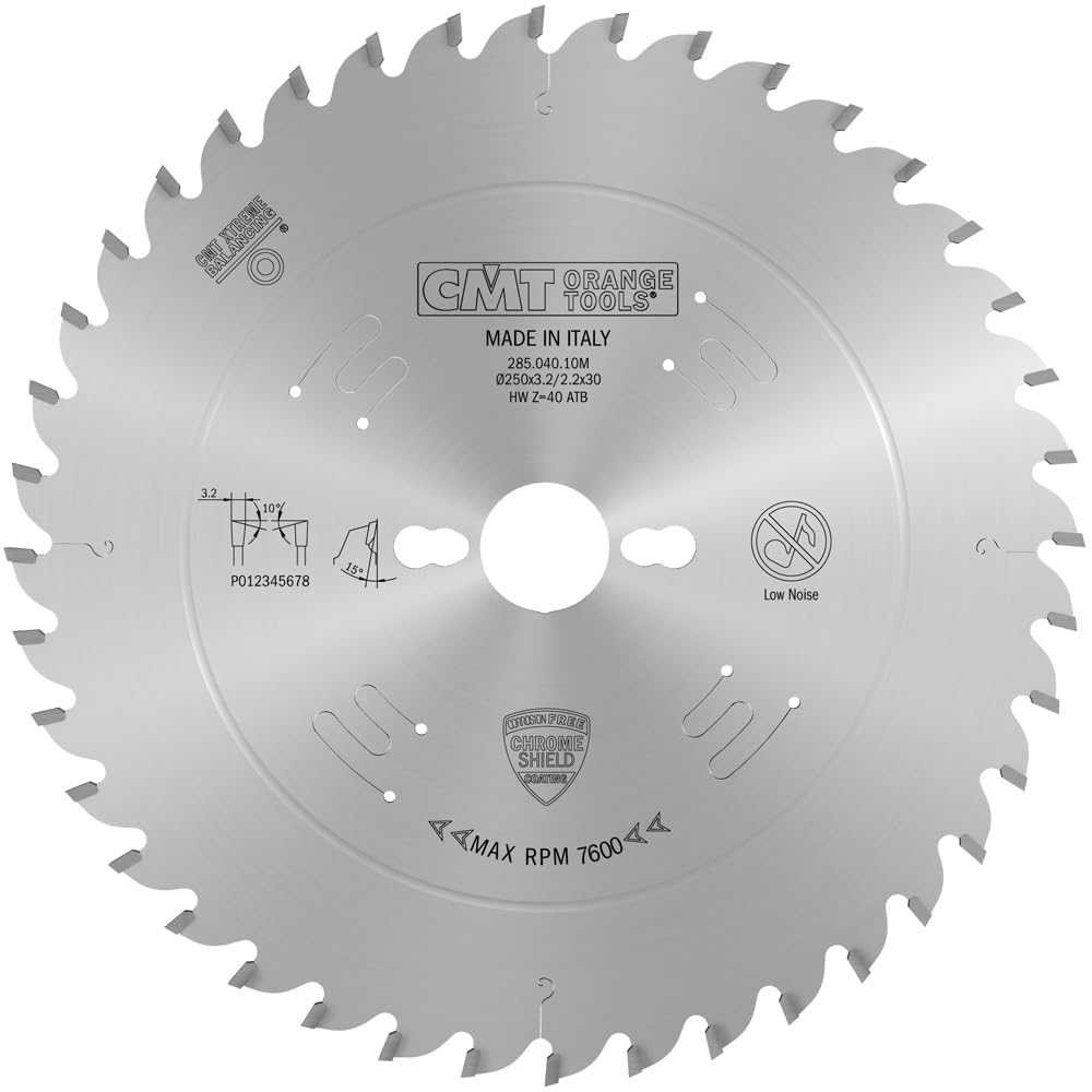 CMT CROSSCUT 285.040.10M - Ripping-Crosscut Saw Blade 250X3.2X30 Z40 10Atb