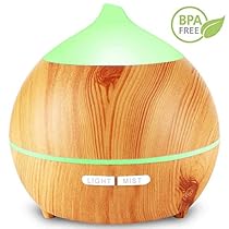 Avaspot Difusor de Aceites Esenciales, 250ml humidificador de Vapor frío [Auto Shut Off] [Operación silenciosa] [Los Colores Multi Opción] [Agua del Grifo] [El Vapor lo Suficientemente]