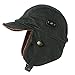 Unisex Aviator Earflap Hat Faux Leather Women Pilot Cap Adult Men Winter Trooper Trapper Navy Medium 56-58cm 22