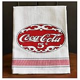 youngs Inc Coca Cola Script Tea Towel, Multi