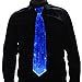 HolyThreads! Fiber Optic Tie (White Tie, 7 Colors) - Light Up Tie - Glow Tie (Large)