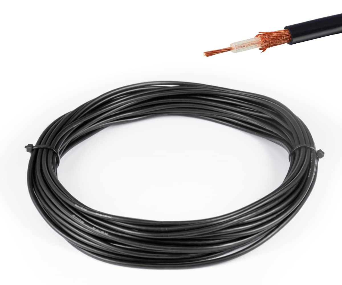 Vecys RG174 RF Coaxial Cable Black 50ohm 32.8FT/10M — image 1