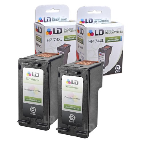 LD Remanufactured Ink Cartridge Replacement for HP 74XL CB336WN High Yield (Black, 2-Pack)